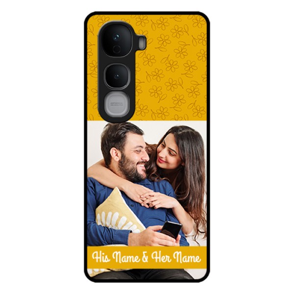 Vivo Y400 Pro 5G Custom Glass Phone Case - Yellow Floral Design Vivo Y400 Pro 5G Custom Glass Phone Case - Yellow Floral Design