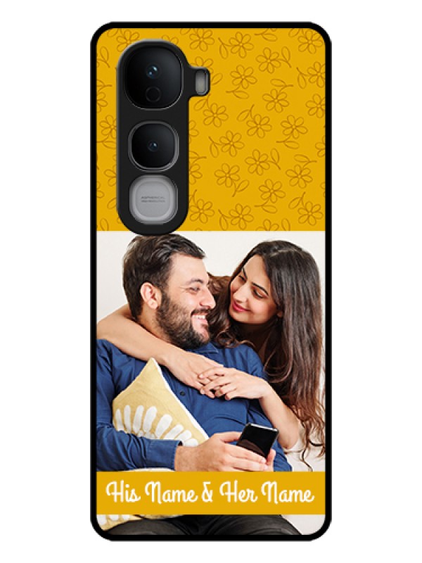 Custom Vivo Y400 Pro 5G Custom Glass Phone Case - Yellow Floral Design