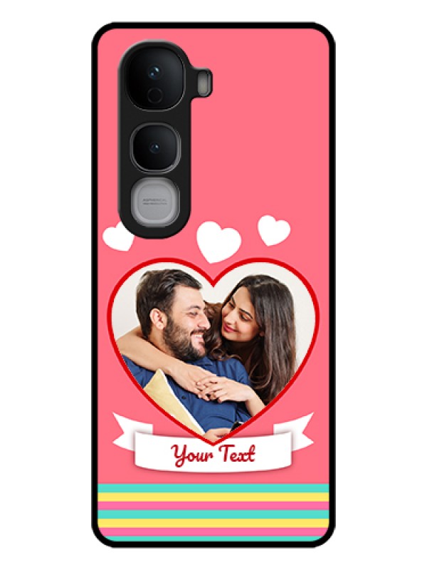 Custom Vivo Y400 Pro 5G Custom Glass Phone Case - Love Shapes Doodle Design