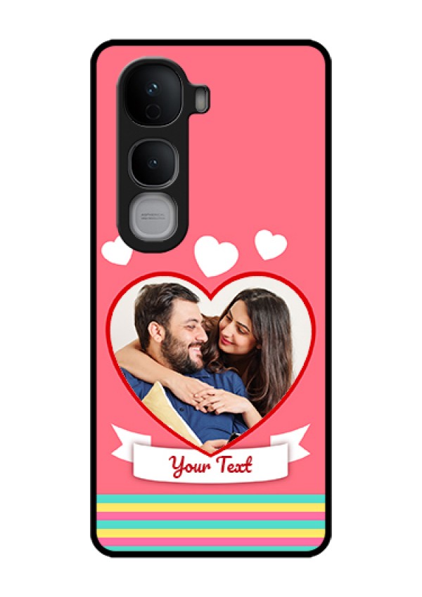 Vivo Y400 Pro 5G Custom Glass Phone Case - Love Shapes Doodle Design