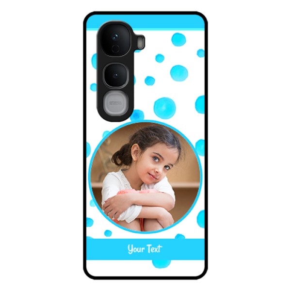 Vivo Y400 Pro 5G Custom Glass Phone Case - Blue Bubbles Pattern Design Vivo Y400 Pro 5G Custom Glass Phone Case - Blue Bubbles Pattern Design