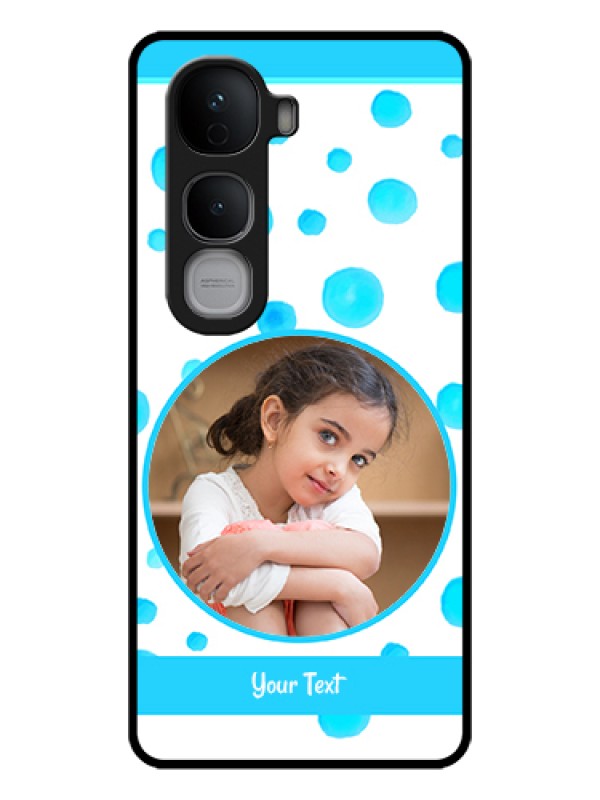 Custom Vivo Y400 Pro 5G Custom Glass Phone Case - Blue Bubbles Pattern Design