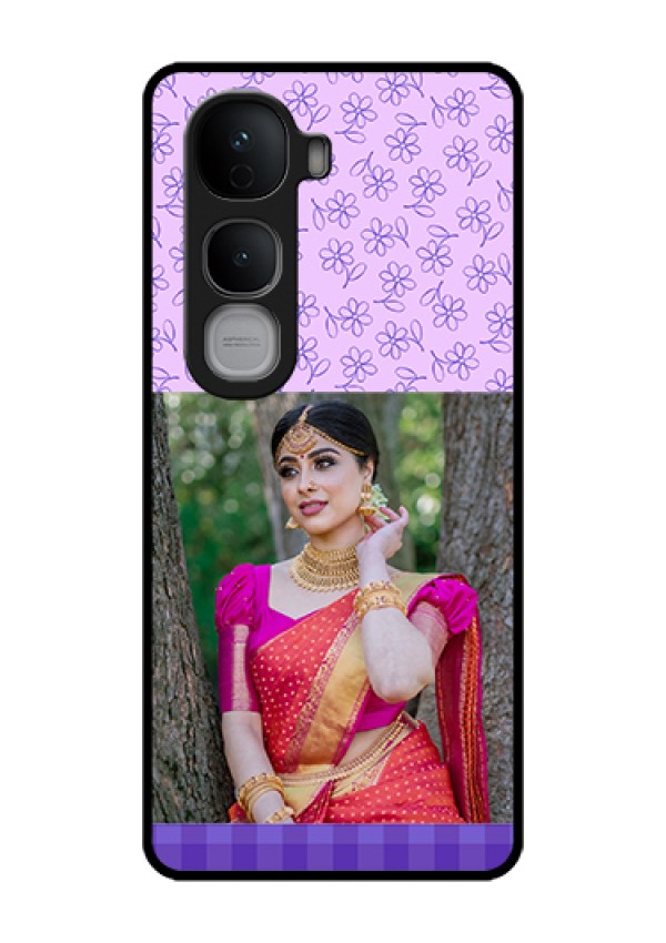 Vivo Y400 Pro 5G Custom Glass Phone Case - Purple Floral Design