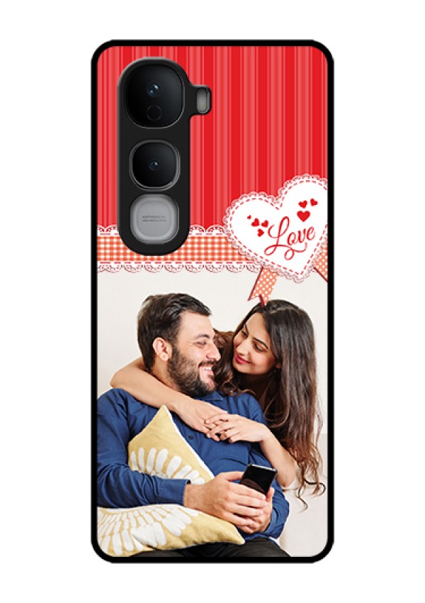 Vivo Y400 Pro 5G Custom Glass Phone Case - Red Love Pattern Design