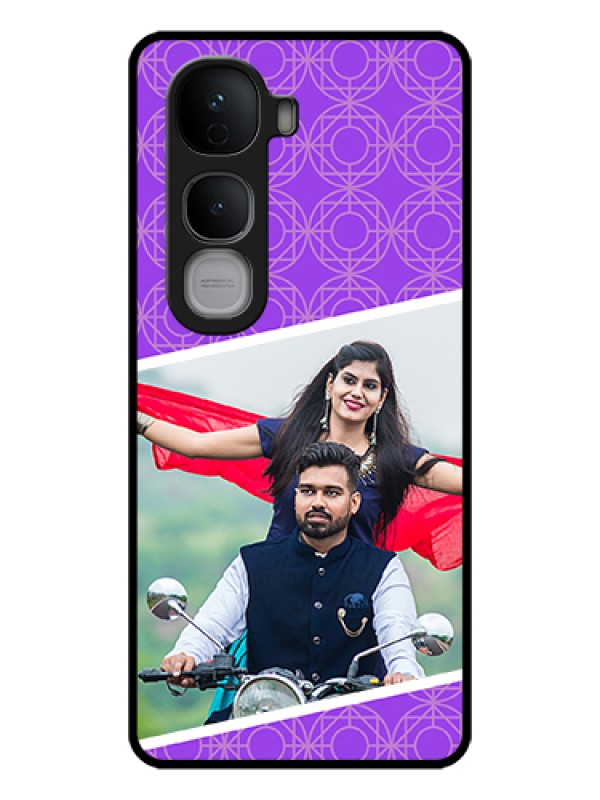 Custom Vivo Y400 Pro 5G Custom Glass Phone Case - Violet Color Pattern Design