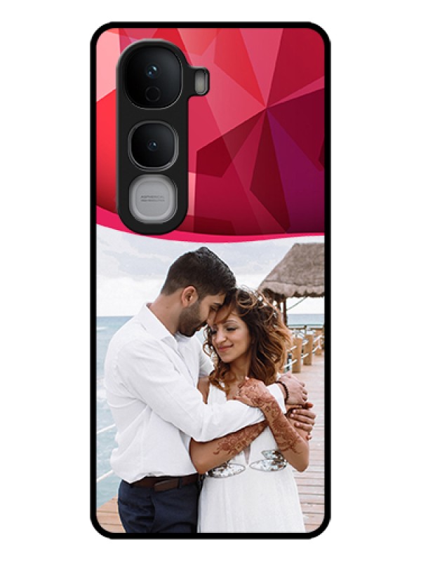 Custom Vivo Y400 Pro 5G Custom Glass Phone Case - Red Abstract Design