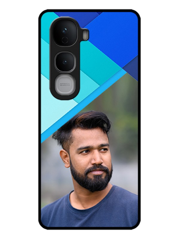 Custom Vivo Y400 Pro 5G Custom Glass Phone Case - Blue Pattern Design