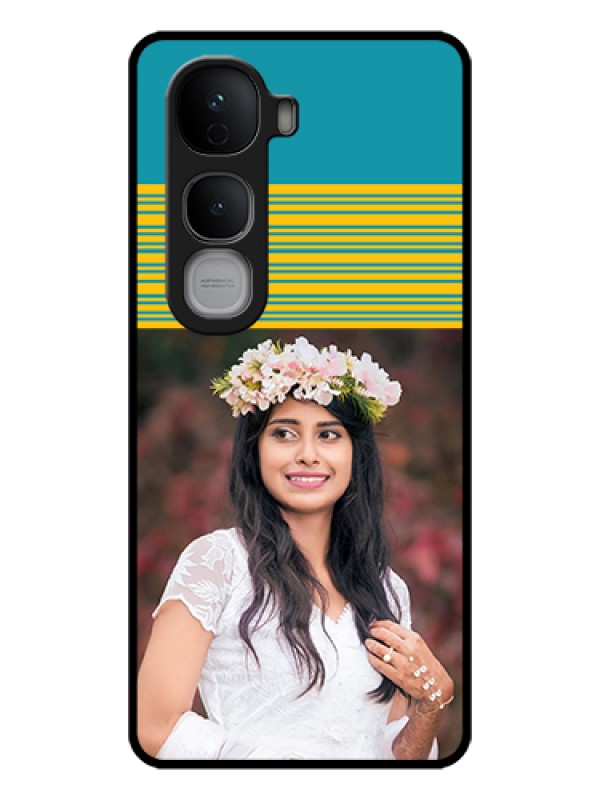 Custom Vivo Y400 Pro 5G Custom Glass Phone Case - Yellow & Blue Design