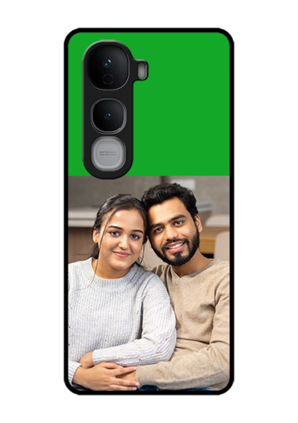 Vivo Y400 Pro 5G Custom Glass Phone Case - Green Pattern Design