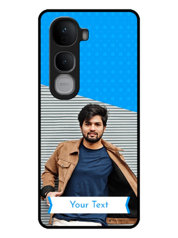 Custom Vivo Y400 Pro 5G Custom Glass Phone Case - Simple Blue Color Design