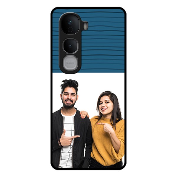Vivo Y400 Pro 5G Custom Glass Phone Case - Blue Pattern Cover Design Vivo Y400 Pro 5G Custom Glass Phone Case - Blue Pattern Cover Design