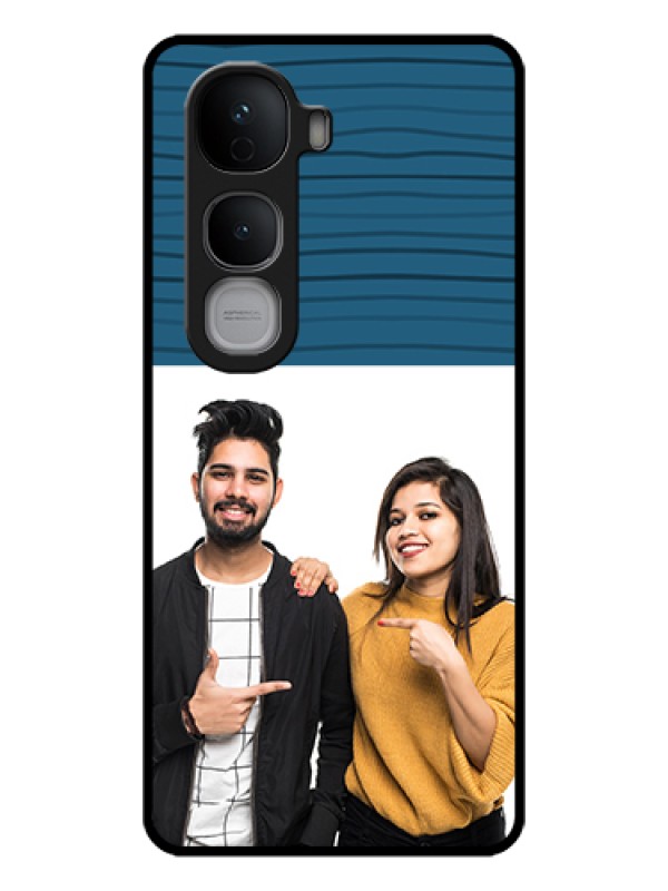 Custom Vivo Y400 Pro 5G Custom Glass Phone Case - Blue Pattern Cover Design