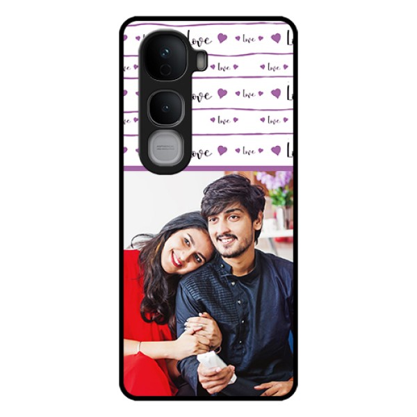 Vivo Y400 Pro 5G Custom Glass Phone Case - Couples Heart Design