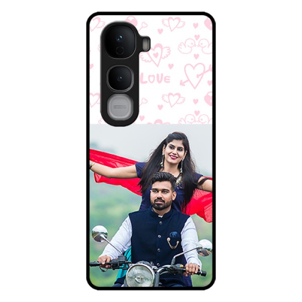 Vivo Y400 Pro 5G Custom Glass Phone Case - Pink Flying Heart Design