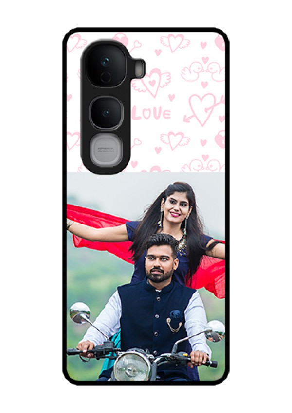 Vivo Y400 Pro 5G Custom Glass Phone Case - Pink Flying Heart Design