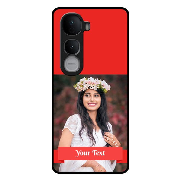 Vivo Y400 Pro 5G Custom Glass Phone Case - Simple Red Color Design