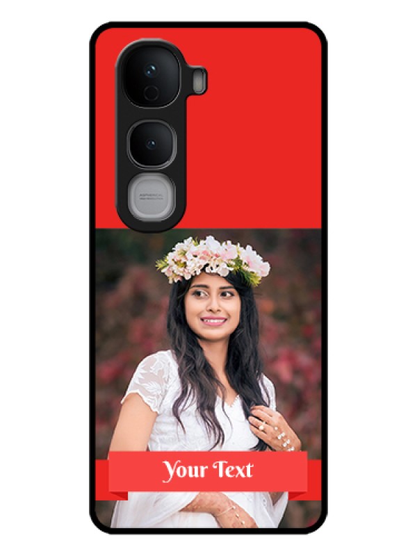 Custom Vivo Y400 Pro 5G Custom Glass Phone Case - Simple Red Color Design