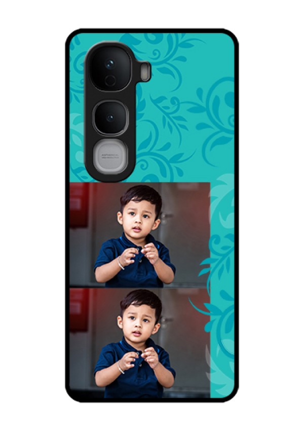 Vivo Y400 Pro 5G Custom Glass Phone Case - With Photo And Green Floral Design