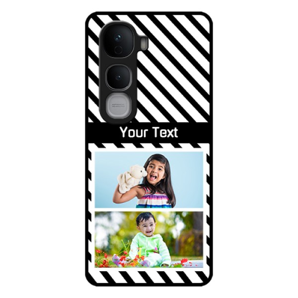 Vivo Y400 Pro 5G Custom Glass Phone Case - Black And White Stripes Design Vivo Y400 Pro 5G Custom Glass Phone Case - Black And White Stripes Design