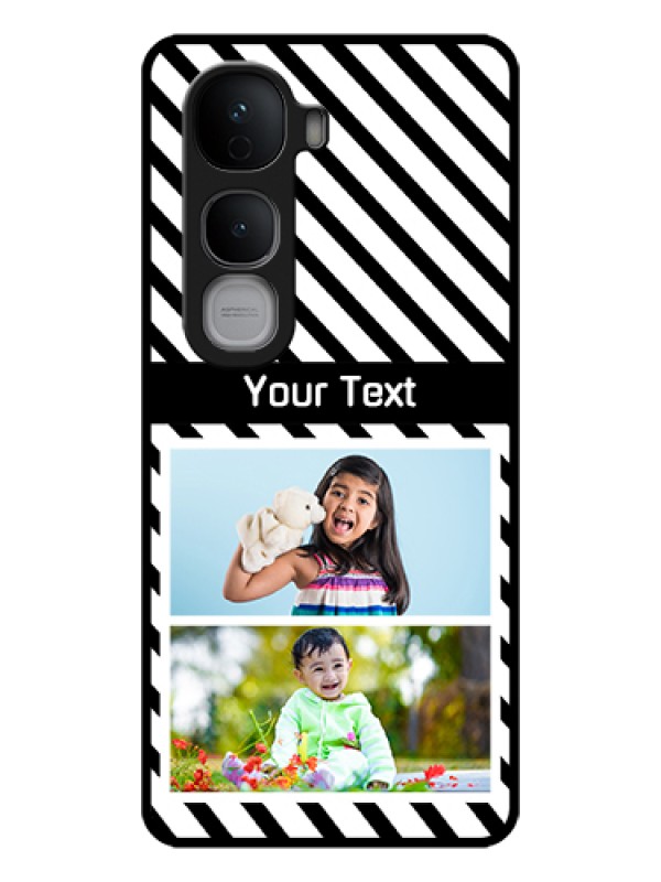 Custom Vivo Y400 Pro 5G Custom Glass Phone Case - Black And White Stripes Design