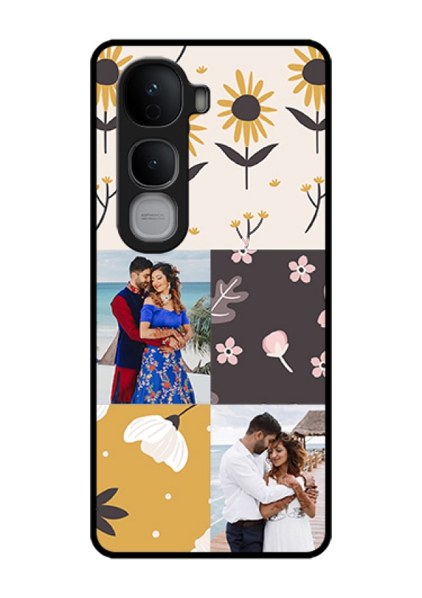 Vivo Y400 Pro 5G Custom Glass Phone Case - 3 Images With Floral Design