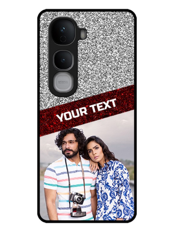 Custom Vivo Y400 Pro 5G Custom Glass Phone Case - Image Holder With Glitter Strip Design