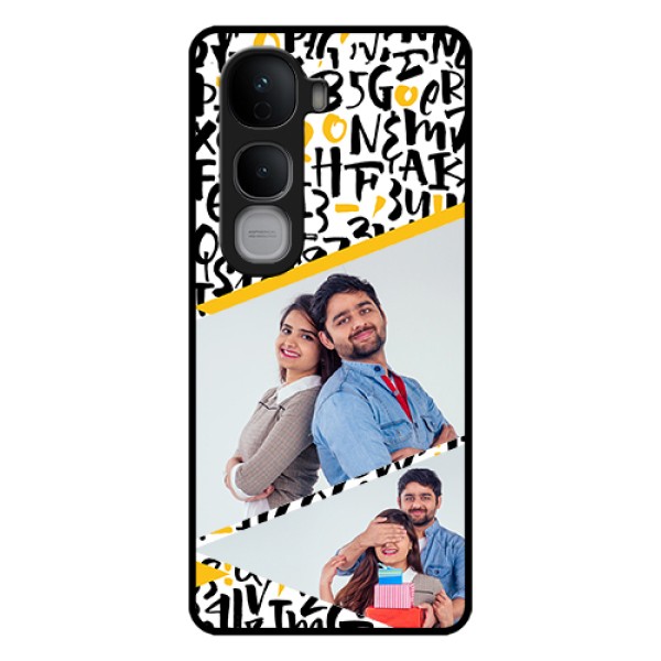 Vivo Y400 Pro 5G Custom Glass Phone Case - Letters Pattern Design
