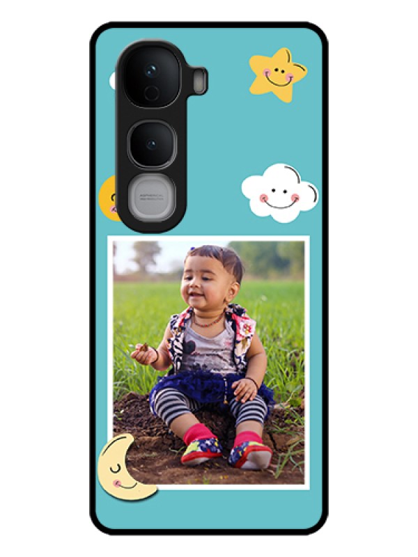 Custom Vivo Y400 Pro 5G Custom Glass Phone Case - Smiley Kids Stars Design
