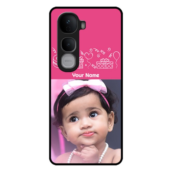 Vivo Y400 Pro 5G Custom Glass Phone Case - With Birthday Line Art Design Vivo Y400 Pro 5G Custom Glass Phone Case - With Birthday Line Art Design