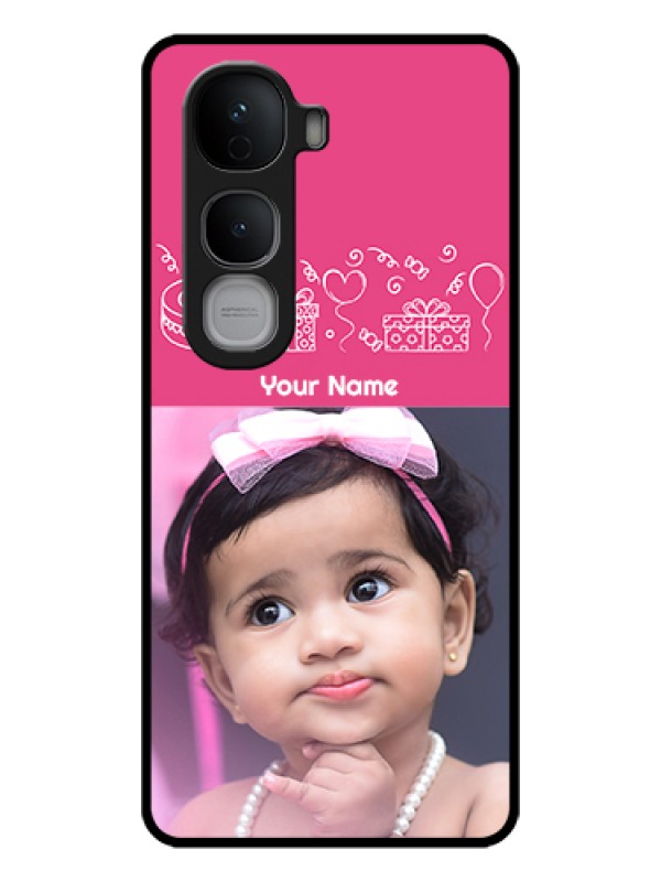 Custom Vivo Y400 Pro 5G Custom Glass Phone Case - With Birthday Line Art Design