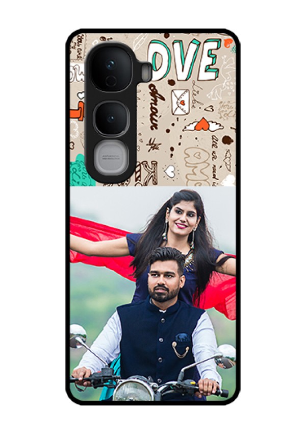 Vivo Y400 Pro 5G Custom Glass Phone Case - Love Doodle Pattern