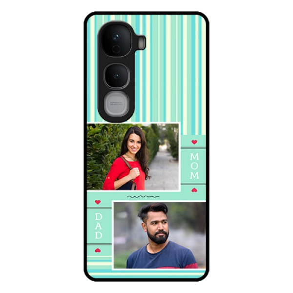 Vivo Y400 Pro 5G Custom Glass Phone Case - Mom & Dad Pic Design