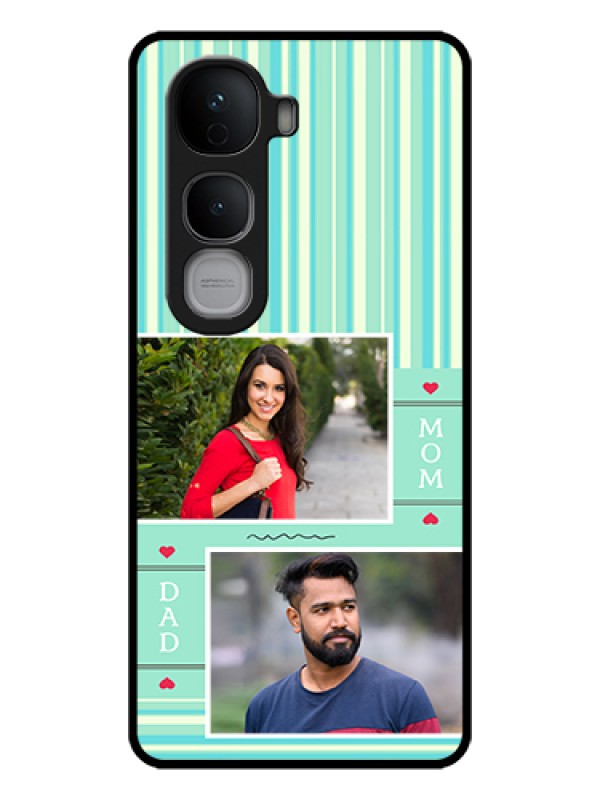 Custom Vivo Y400 Pro 5G Custom Glass Phone Case - Mom & Dad Pic Design