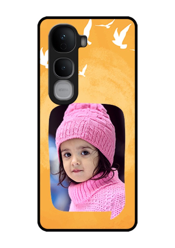 Vivo Y400 Pro 5G Custom Glass Phone Case - Water Color Design With Bird Icons