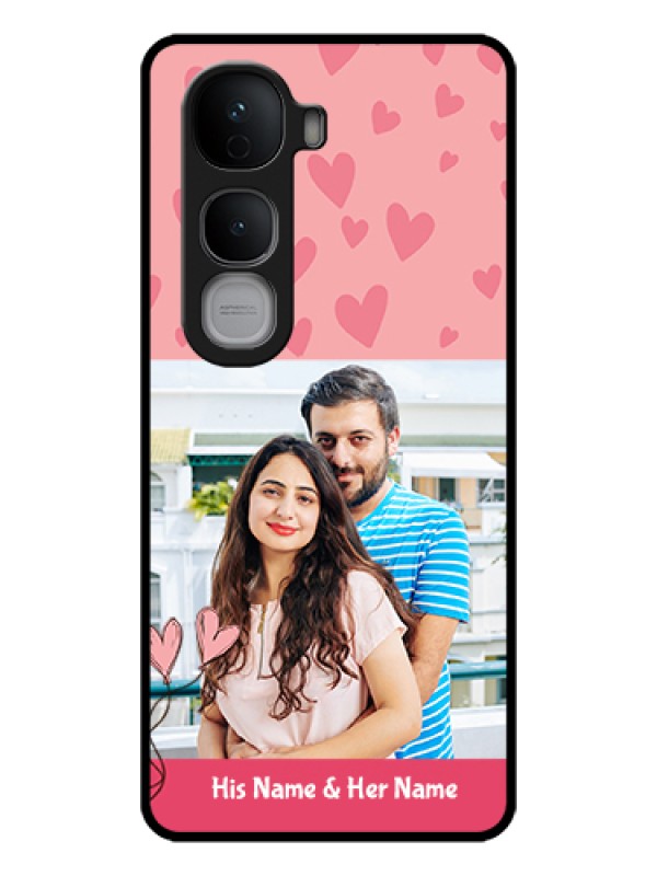 Custom Vivo Y400 Pro 5G Custom Glass Phone Case - Love Design Peach Color