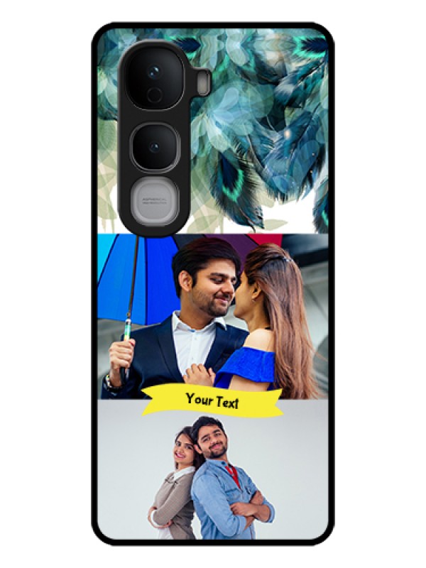 Custom Vivo Y400 Pro 5G Custom Glass Phone Case - Image With Boho Peacock Feather Design