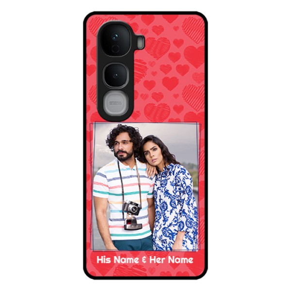 Vivo Y400 Pro 5G Custom Glass Phone Case - With Red Heart Symbols Design Vivo Y400 Pro 5G Custom Glass Phone Case - With Red Heart Symbols Design