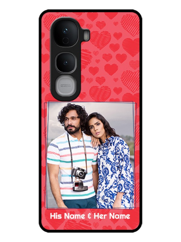 Custom Vivo Y400 Pro 5G Custom Glass Phone Case - With Red Heart Symbols Design