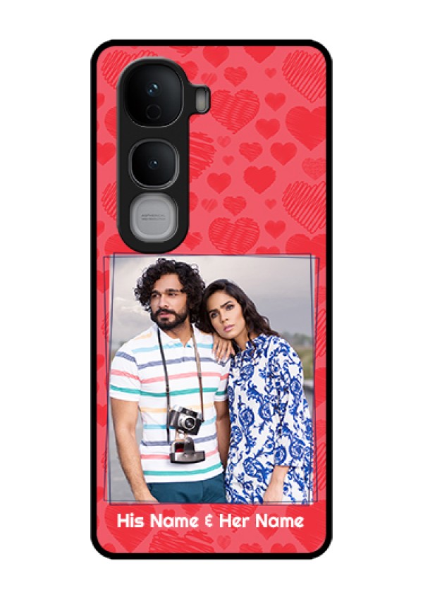 Vivo Y400 Pro 5G Custom Glass Phone Case - With Red Heart Symbols Design