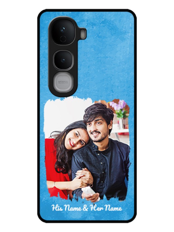 Custom Vivo Y400 Pro 5G Custom Glass Phone Case - Blue Color Vintage Design