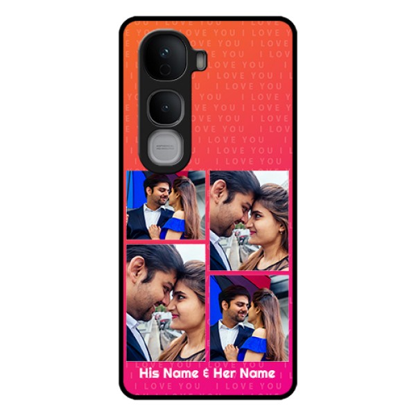 Vivo Y400 Pro 5G Custom Glass Phone Case - I Love You Pink Design Vivo Y400 Pro 5G Custom Glass Phone Case - I Love You Pink Design