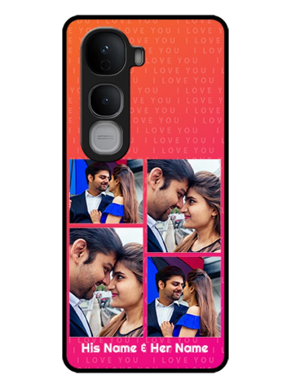 Custom Vivo Y400 Pro 5G Custom Glass Phone Case - I Love You Pink Design