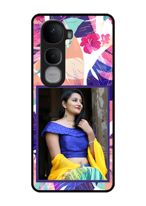Vivo Y400 Pro 5G Custom Glass Phone Case - Abstract Floral Design