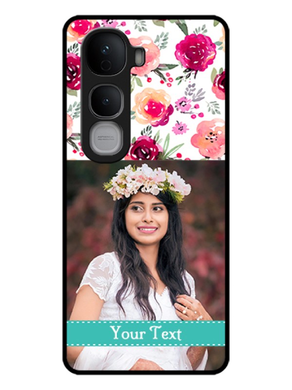 Custom Vivo Y400 Pro 5G Custom Glass Phone Case - Water Colors Floral Design