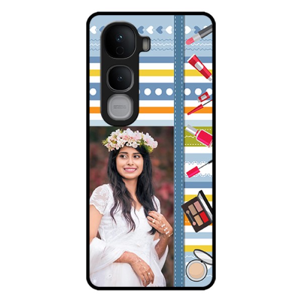Vivo Y400 Pro 5G Custom Glass Phone Case - Makeup Icons Design