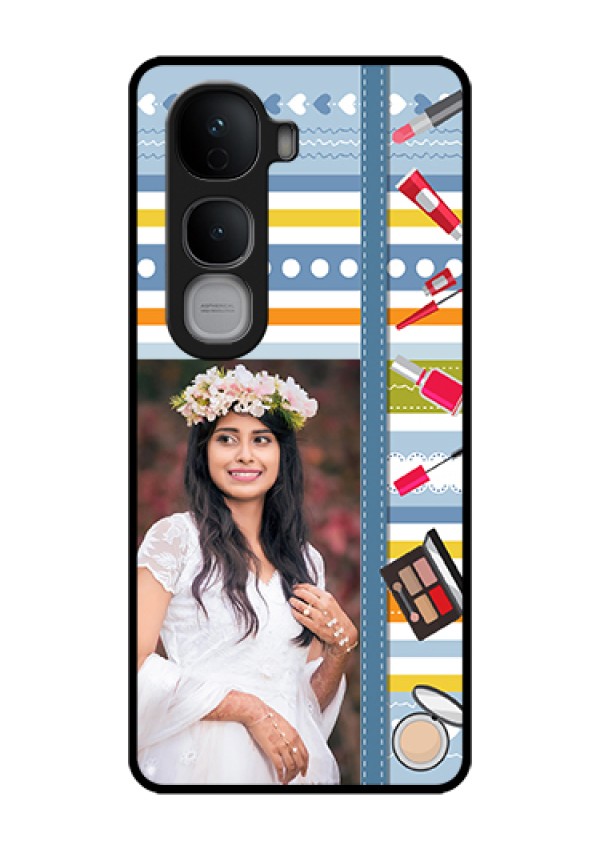 Vivo Y400 Pro 5G Custom Glass Phone Case - Makeup Icons Design