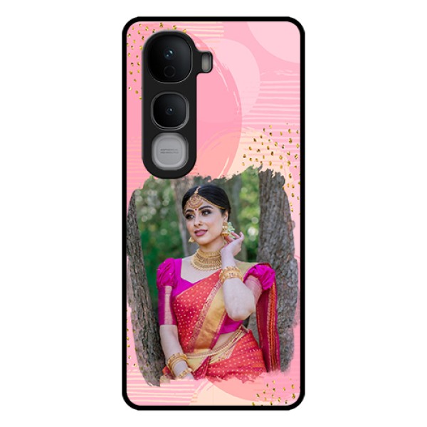 Vivo Y400 Pro 5G Custom Glass Phone Case - Gold Glitter Splash Design