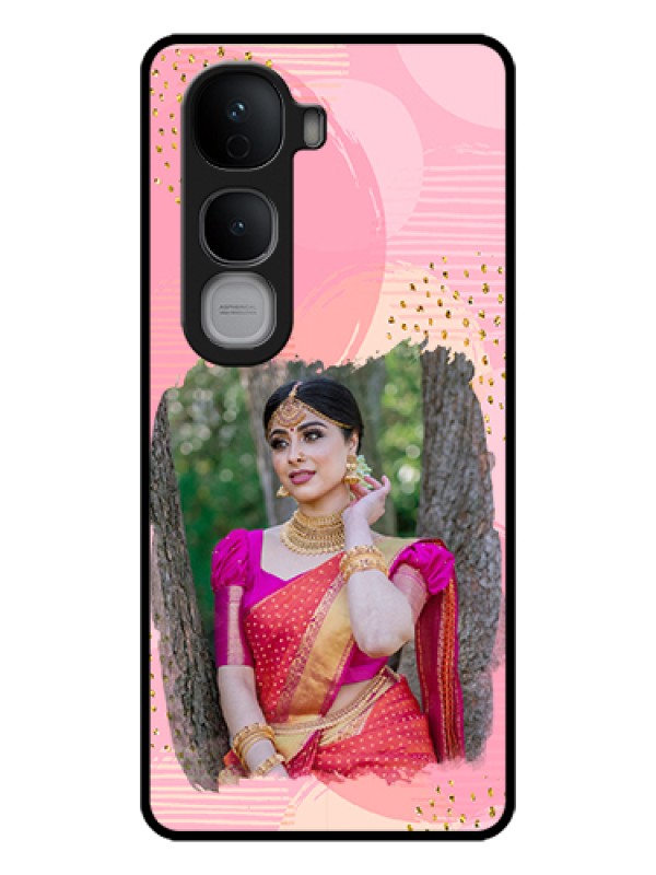 Custom Vivo Y400 Pro 5G Custom Glass Phone Case - Gold Glitter Splash Design