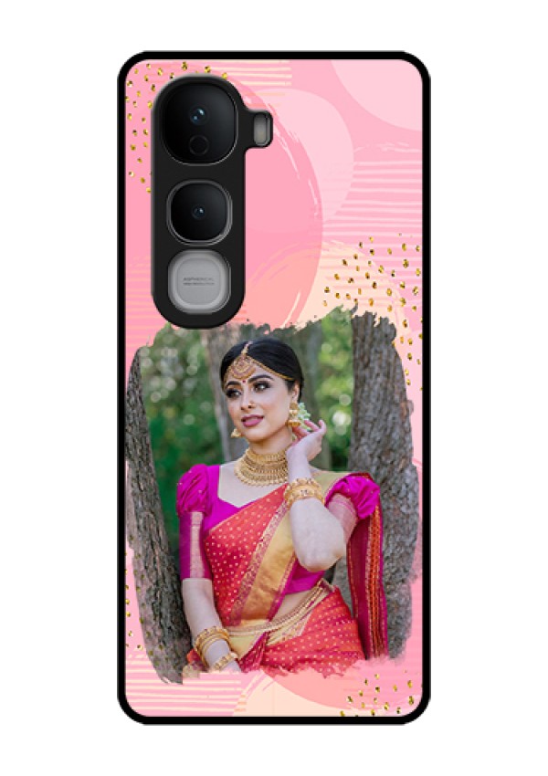 Vivo Y400 Pro 5G Custom Glass Phone Case - Gold Glitter Splash Design