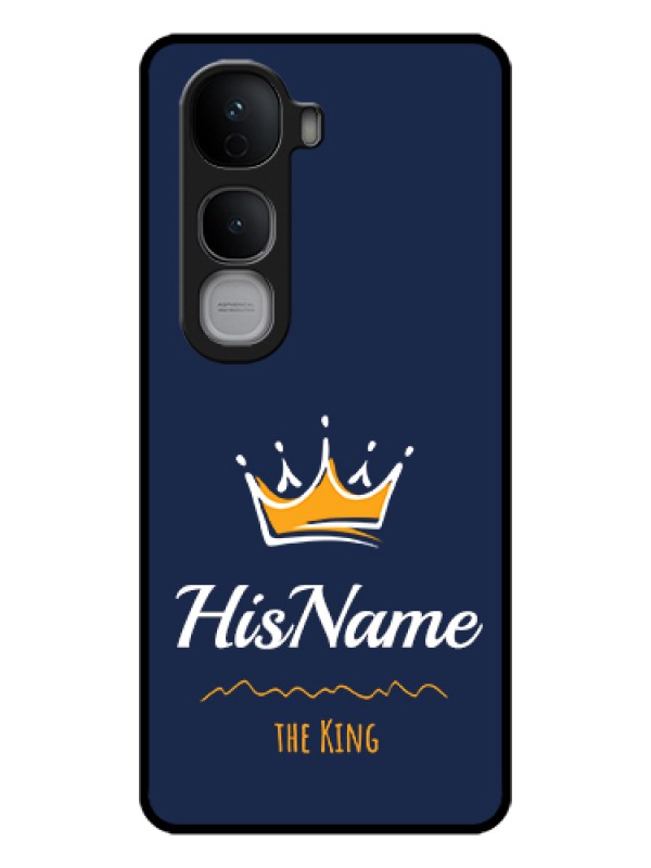Custom Vivo Y400 Pro 5G Custom Glass Phone Case - King With Name Design
